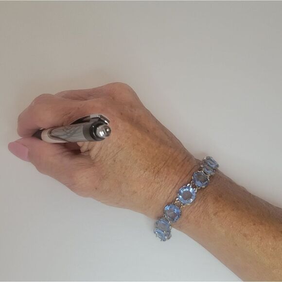 Blue Vintage Czech Glass Bracelet - Picture 2 of 8